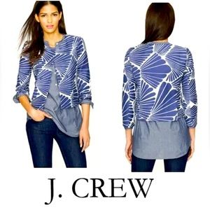 J. Crew Fanfare double breasted blazer in navy and white